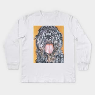 Bouvier Des Flandres Fine Art Painting Kids Long Sleeve T-Shirt